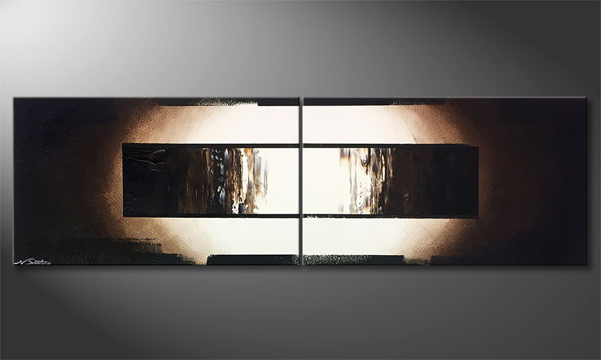 The exclusive painting Cone Of Light 200x60cm