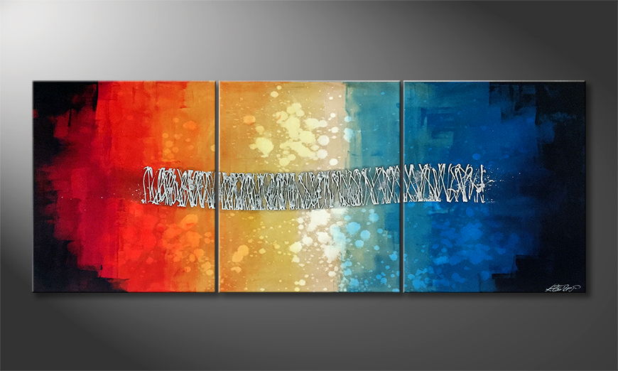 The exclusive painting Connected Elements 180x70cm