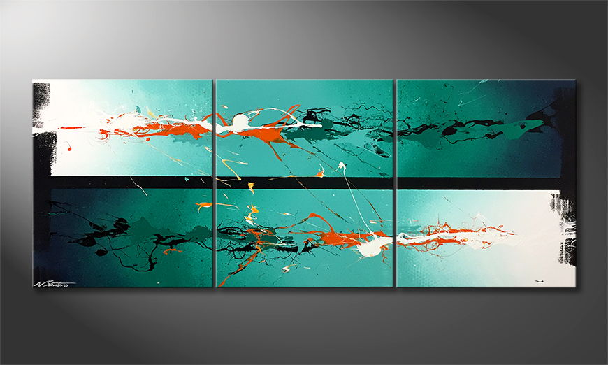 The exclusive painting Disruption 180x70cm