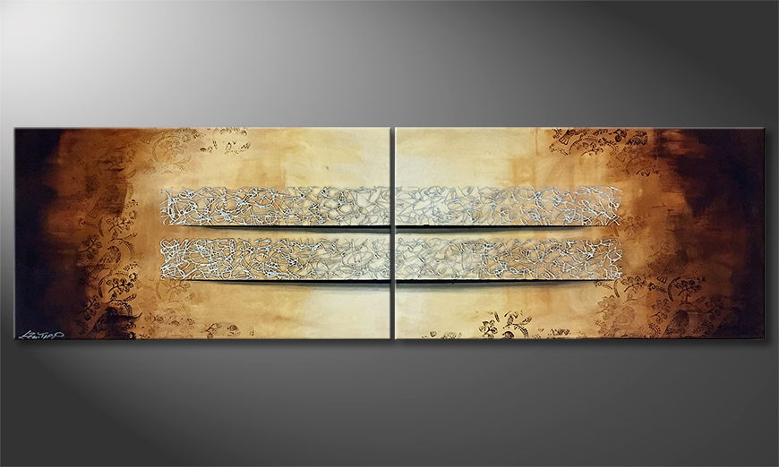 The exclusive painting Egypt Silver 200x60cm