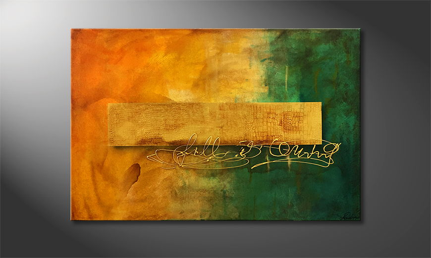 The exclusive painting Folden Letter 120x80cm