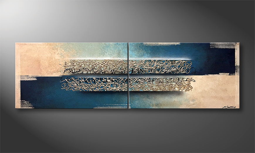 The exclusive painting Frozen Streams 200x60cm