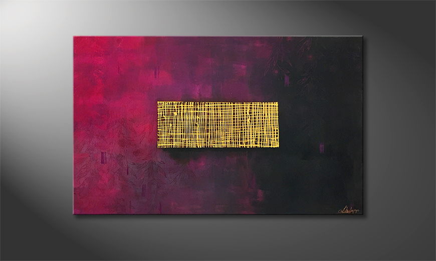 The exclusive painting Golden Matrix 120x75cm