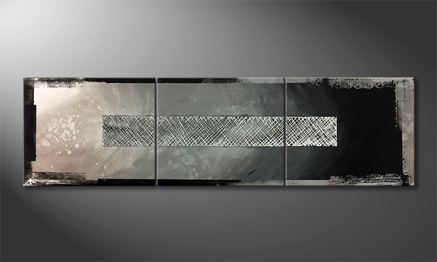 The exclusive painting Grey Night 210x60cm