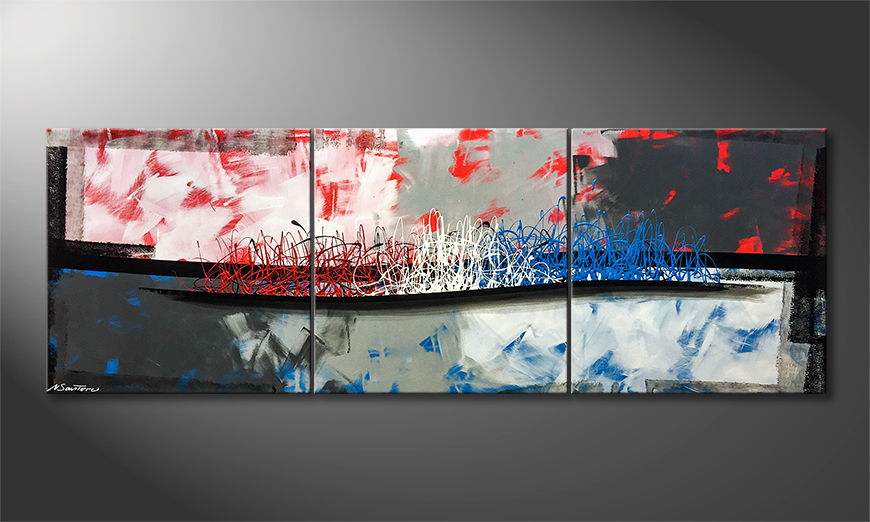 The exclusive painting Hot and Cold 210x70cm