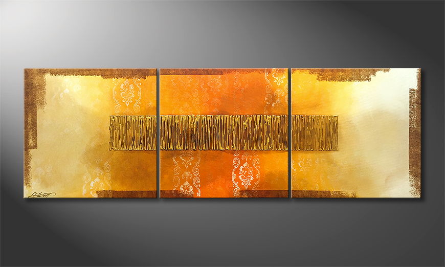 The exclusive painting Indian Gold 180x60cm
