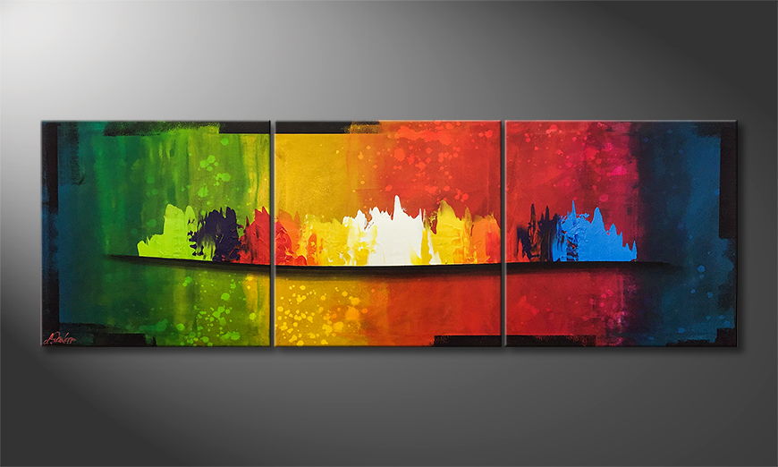 The exclusive painting Indian Sunrise 210x70cm