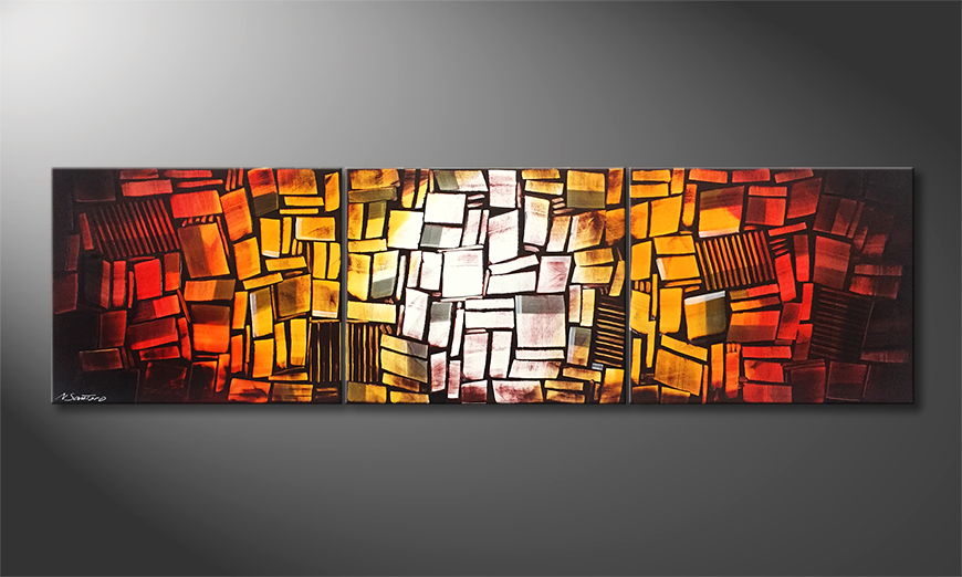 The exclusive painting Inflamable 210x60cm