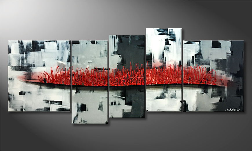 The exclusive painting Inflammable City 190x80cm