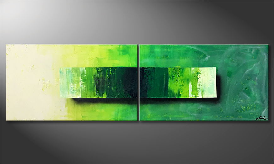 The exclusive painting Jungle Breeze 200x60cm
