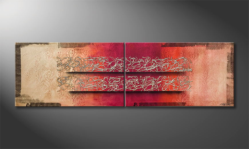 The exclusive painting Just II Love 200x60cm