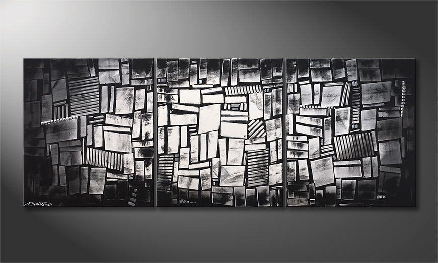 The exclusive painting Light Dice 180x70cm
