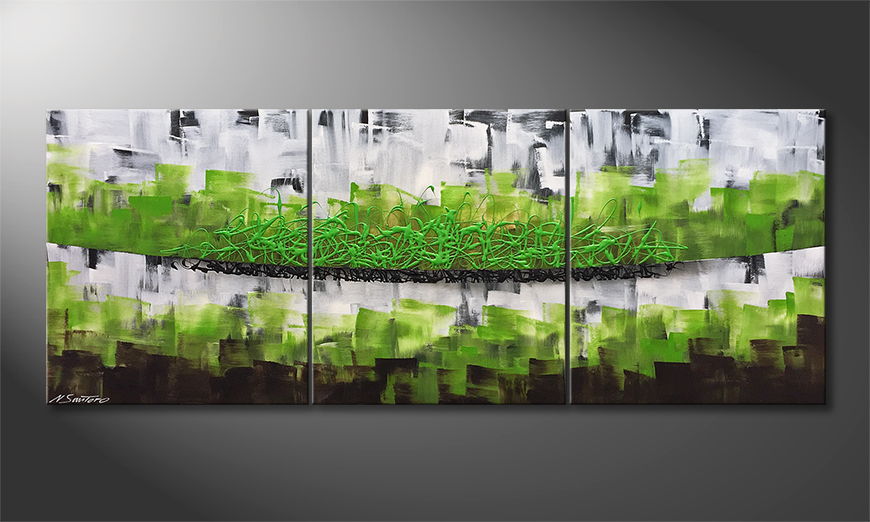 The exclusive painting Organic Green 180x70cm