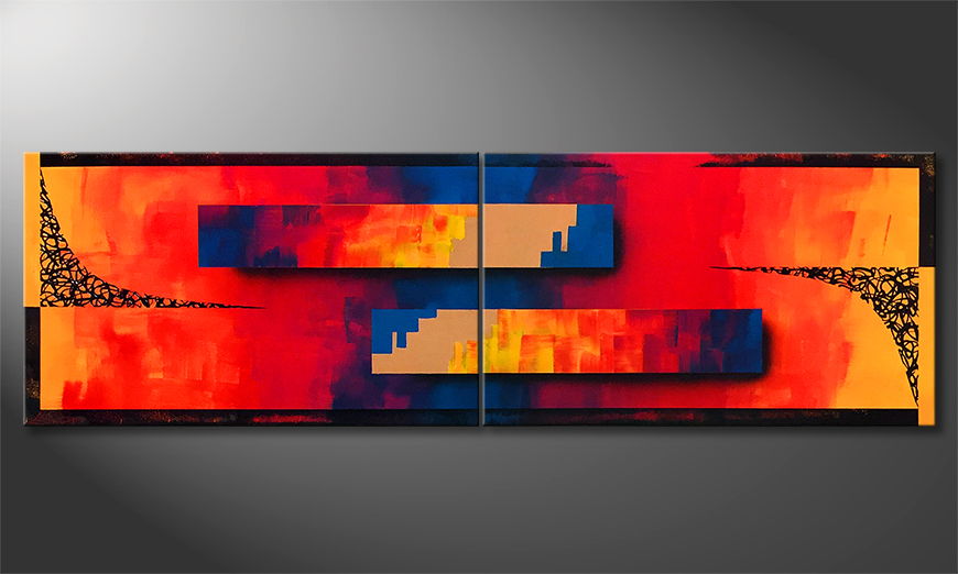 The exclusive painting Placebo 200x60cm