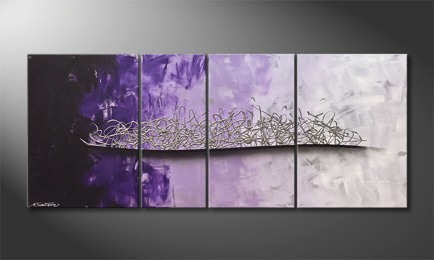 The exclusive painting Purple Melody 170x70cm
