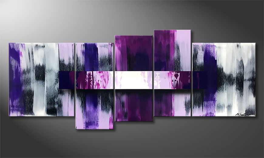 The exclusive painting Purple Shuffle 190x80cm