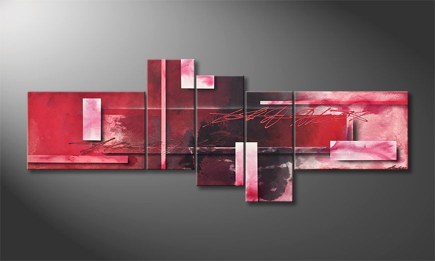 The exclusive painting Red Clouds 230x90cm