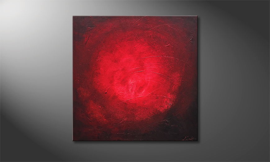 The exclusive painting Red Moon 80x80cm