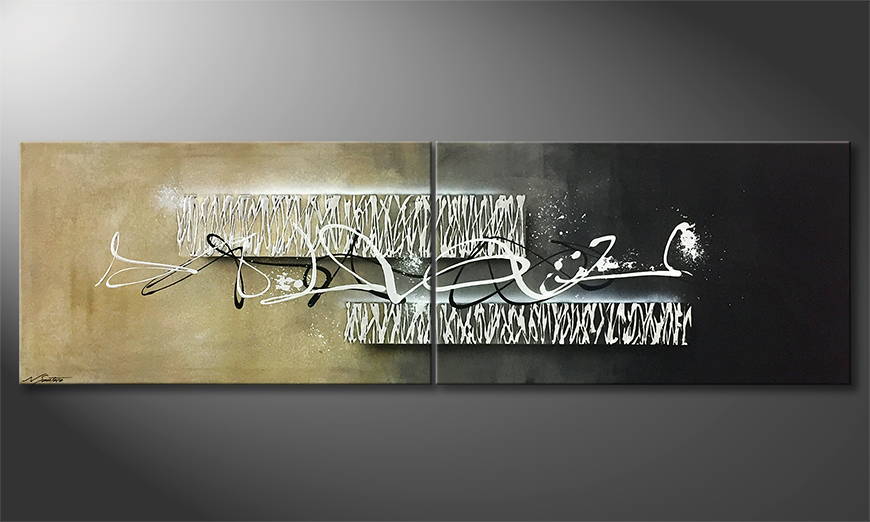 The exclusive painting Silver Dune 200x60cm