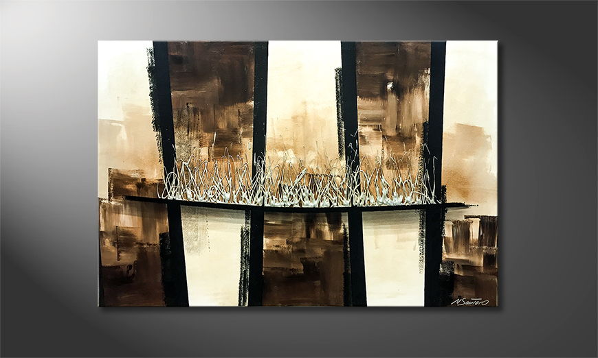 The exclusive painting Silver Explosion 120x80cm