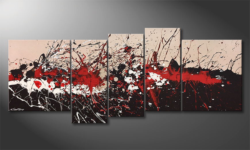 The exclusive painting Sizzling Red 190x80cm
