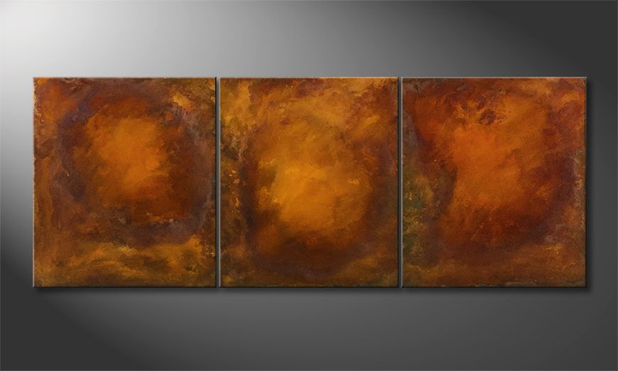 The exclusive painting Triple Rost 180x70cm