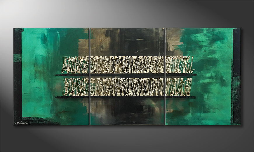 The exclusive painting Vibrations 180x70cm