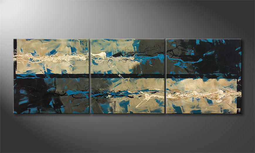 The exclusive painting Wild Water 210x70cm